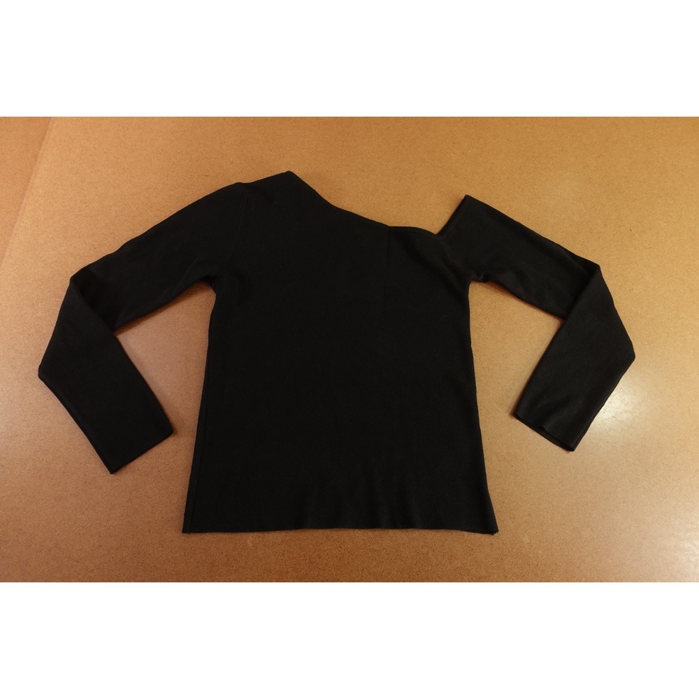 Easy Clothes Womens One Size Black Long Sleeve Off One Shoulder Pullover Top NWT